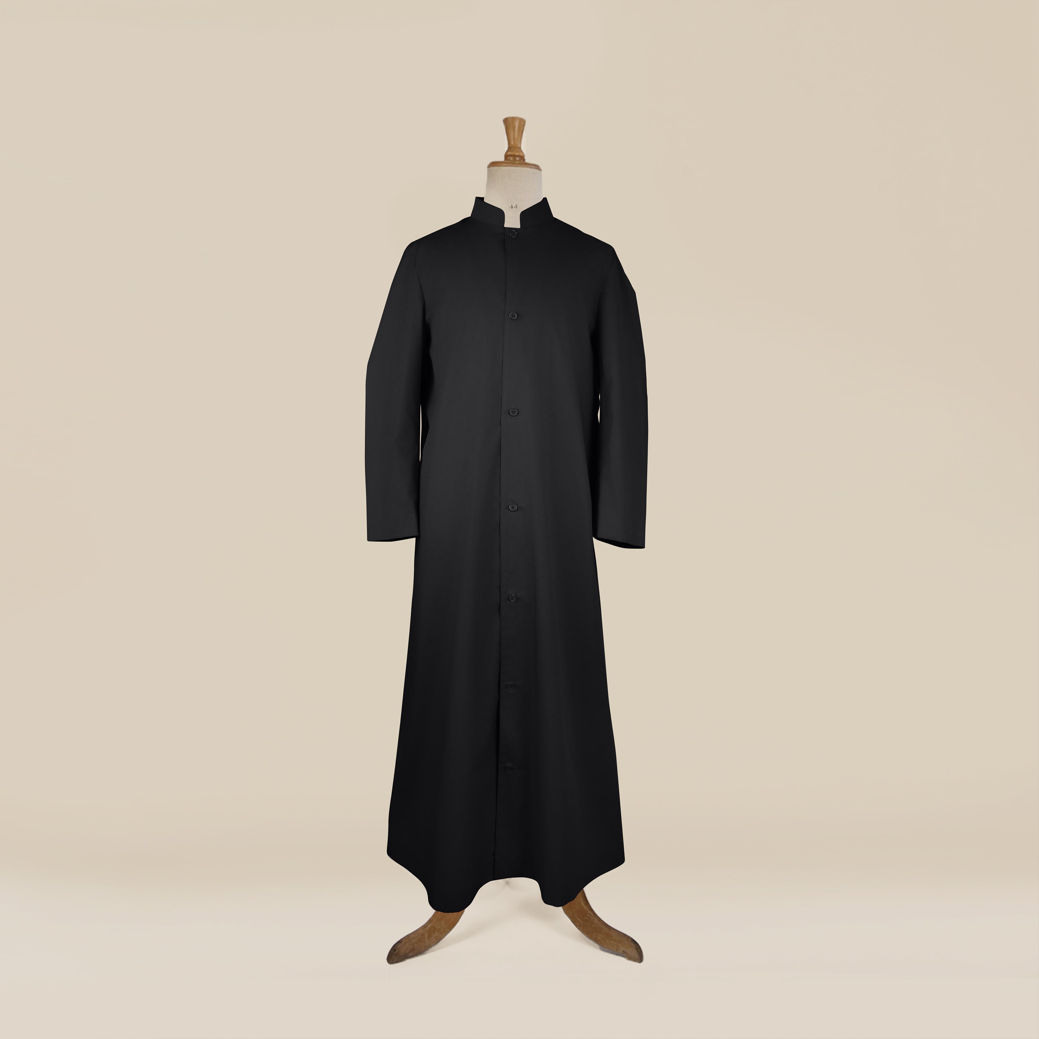 J. Wippell & Co-Men's Black Choir Cassock – Single-breasted-Choir Wear