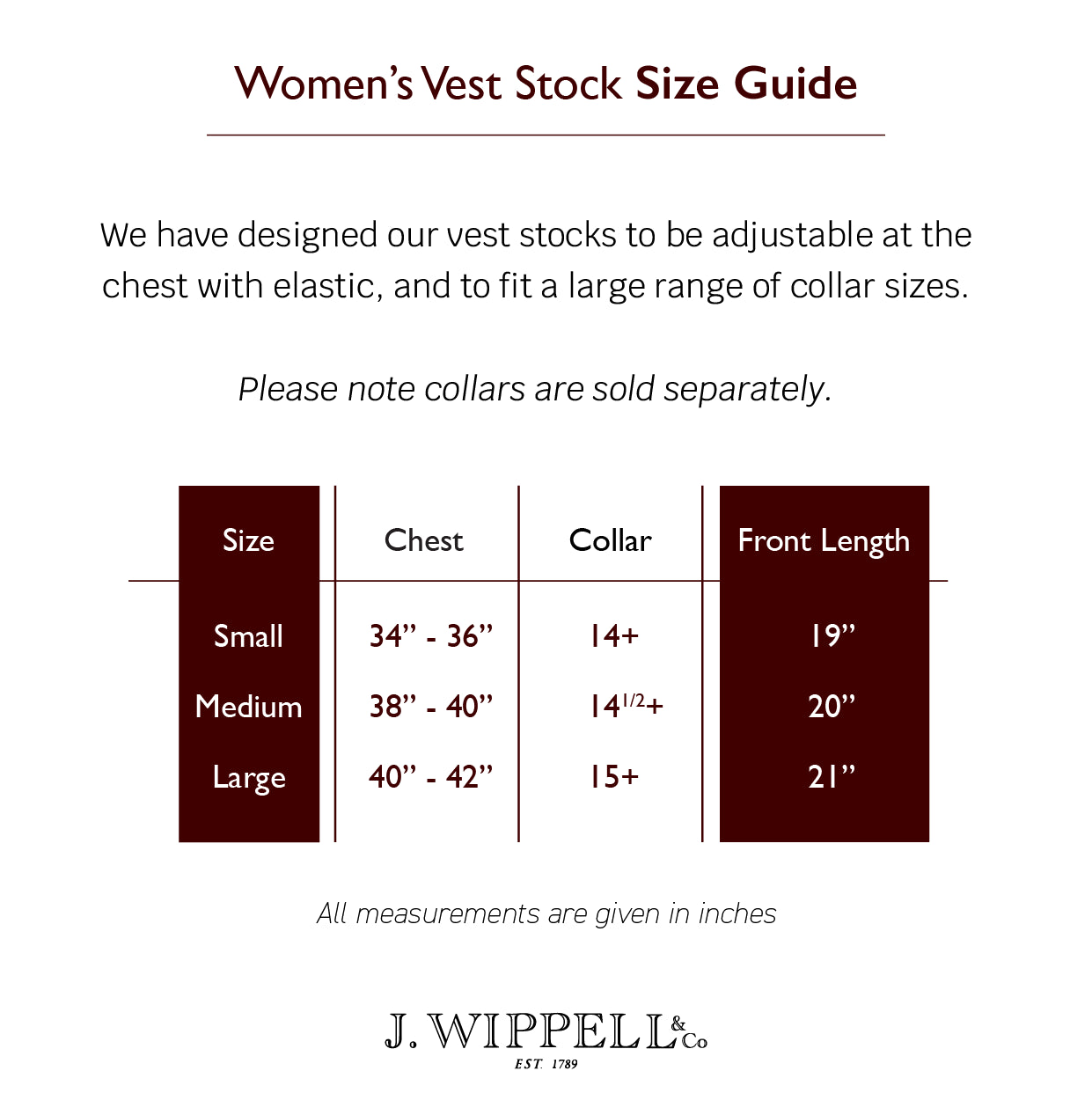 Women's Full Collar Vest Stock