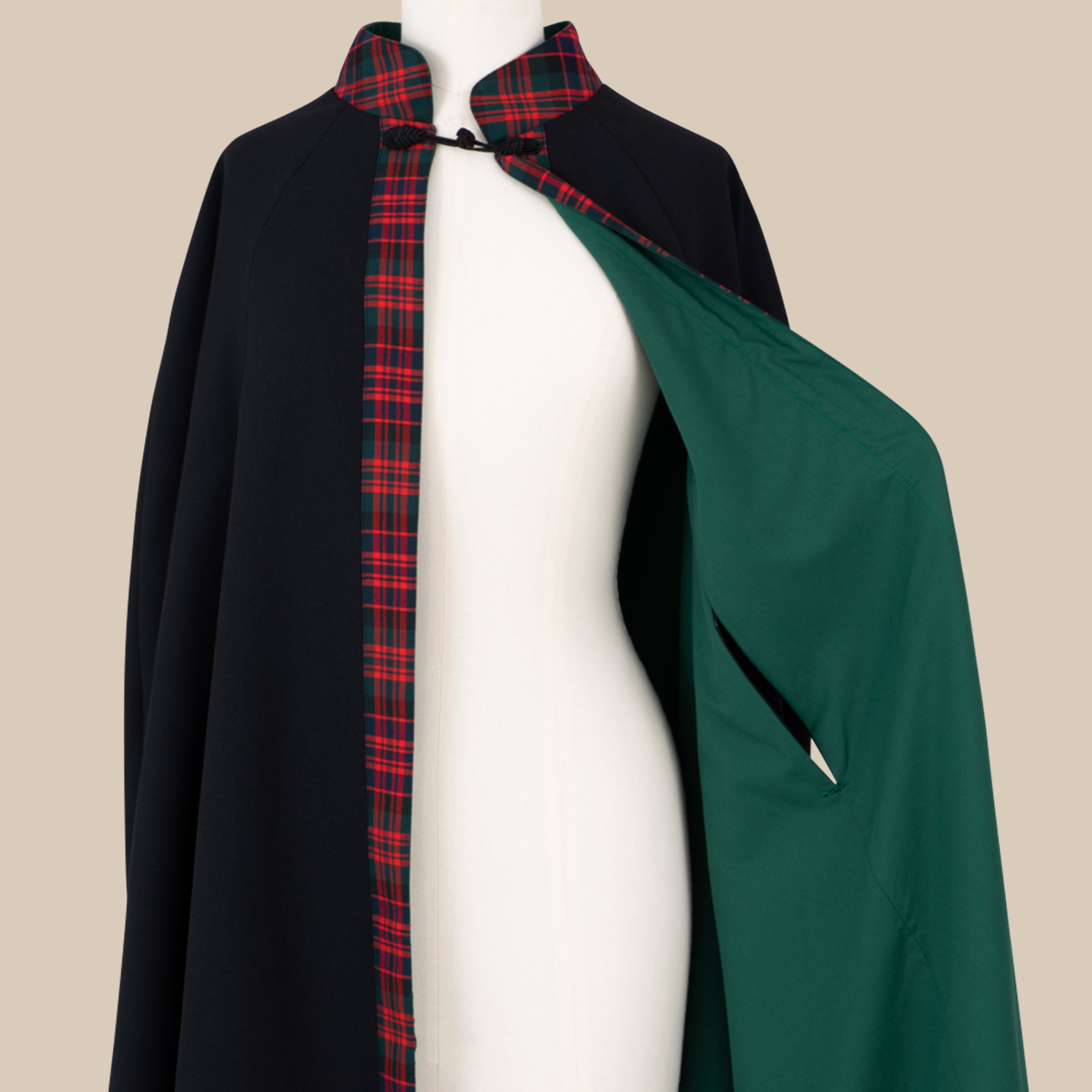 Adult's Cape with Tartan Trim