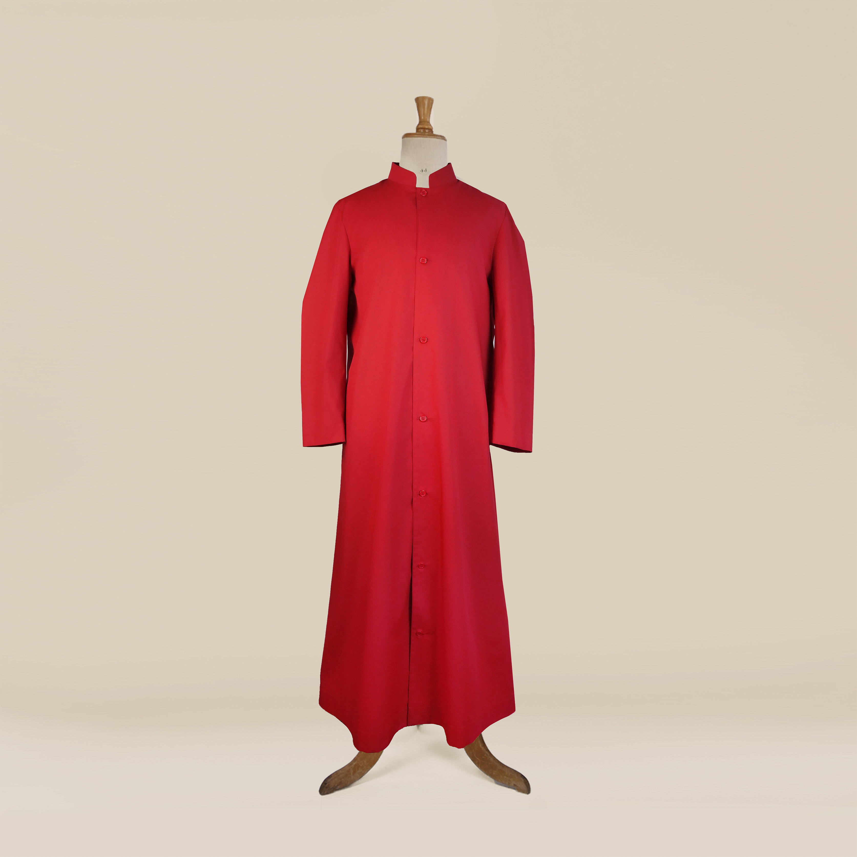 Men's Red Choir Cassock – Single-breasted