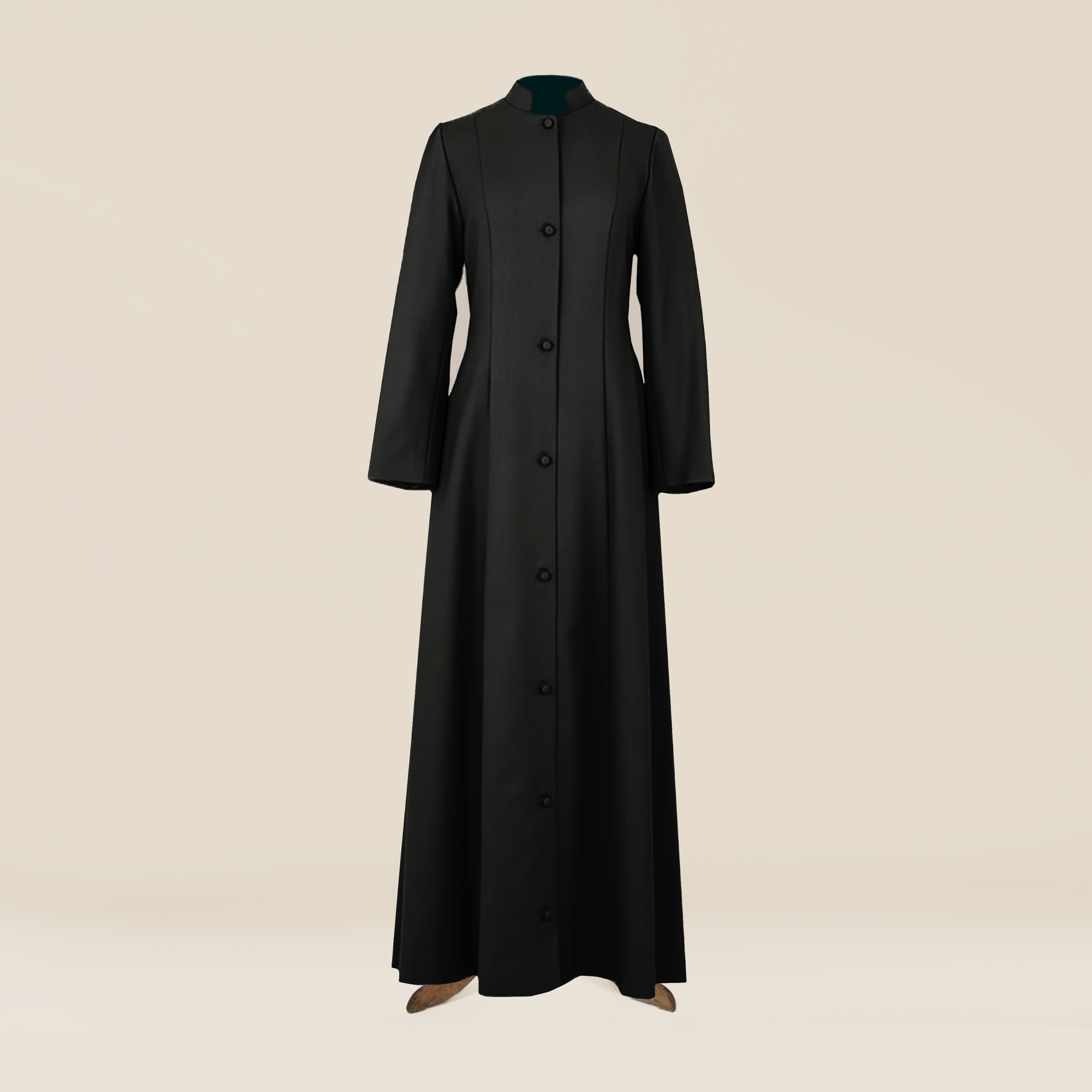 Men's Black Choir Cassock – Single-breasted