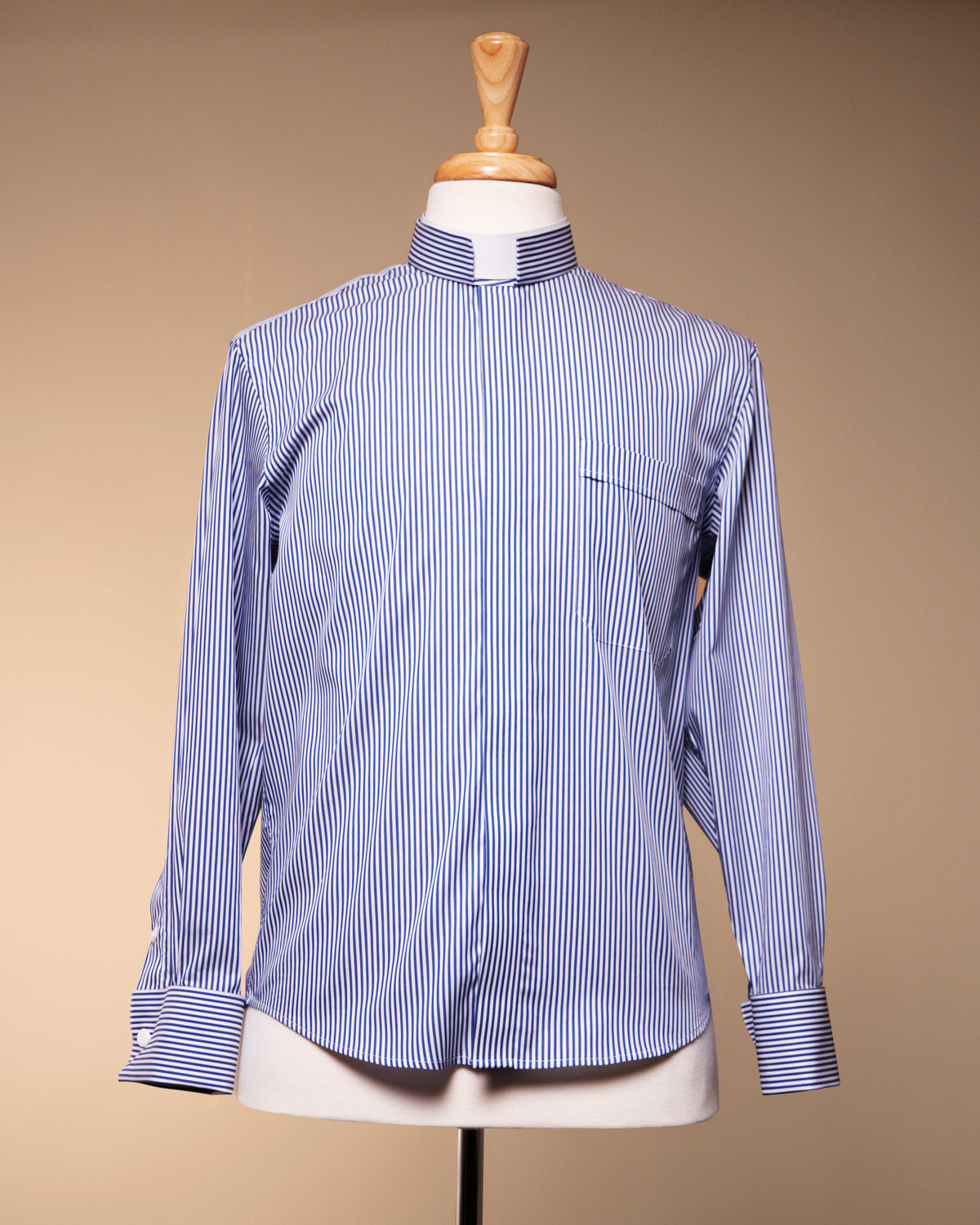 Men's Striped Cotton Tonsure Clergy Shirt – Custom made